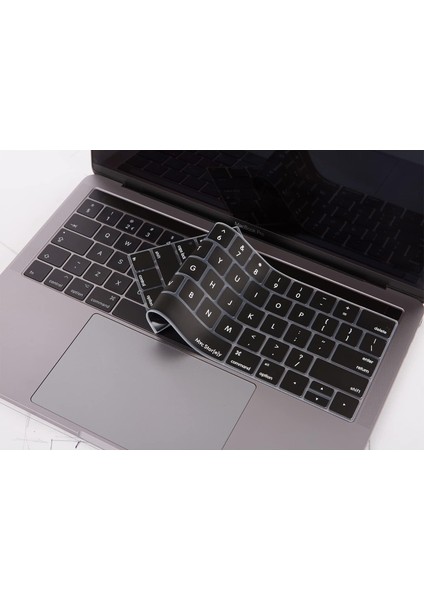 Macbook Pro Klavye Koruyucu (Us-Abd Ingilizce) Touchbarlı A1706 A1989 A2159 A1707 A1990 ile Uyumlu Siyah