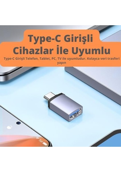 Jasoz Type-C To USB 3.1 Dönüstürücü Adaptör Mini Otg 10GBPS Veri Aktarım Type-C Dönüştürücü