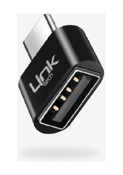 Macbook Android Windows Apple Ile Uyumlu 3.0 USB - Type-C Dönüştürücü Otg Metal Adaptör Linktech O192 (Siyah)