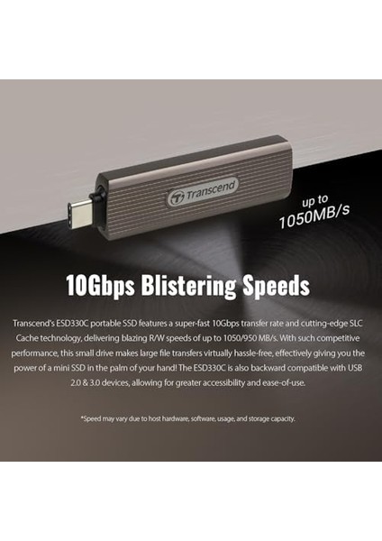 512GB Harici, Taşınabilir SSD ESD330C USB 10GBPS Tip-C TS512GESD330C