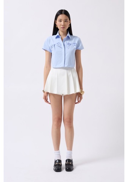 Kurdele Detay Crop Gömlek fiyatları