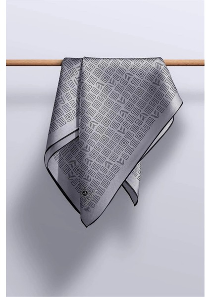 Twill Ipek Eşarp Gri, Siyah