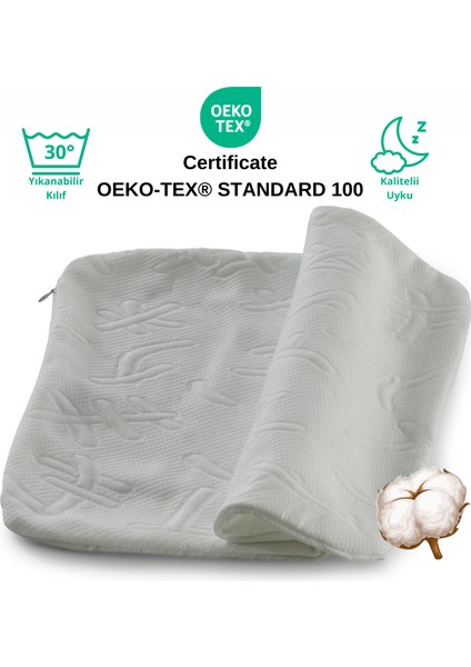 Japon Desenli Sertifikalı Visco Visko Yastık Kılıfı 60 x 40 x 15 cm