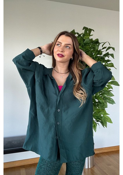 Yeni Sezon Kaliteli Şık Yumuşak Dokulu Uzun Kollu Basic Oversize Kadın Gömlek modelleri