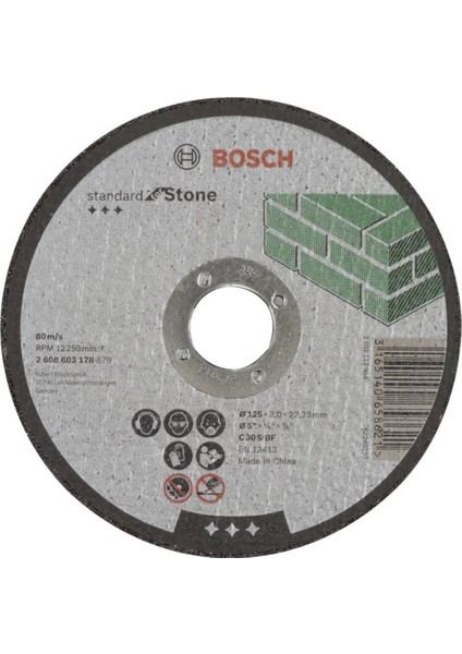 125*3,0 mm Standard For Stone Düz