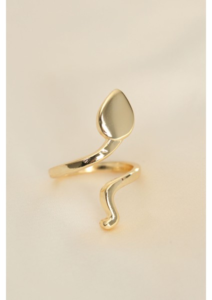 Ayarlamalı Altın Renk Yılan Yüzük