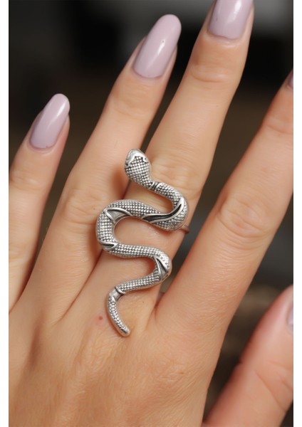 Otantik Yılan Tasarımlı Ayarlamalı Kadın Yüzük fiyatları