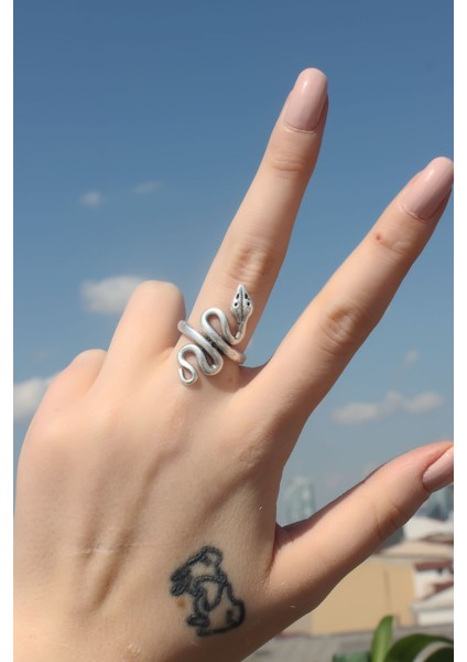 Yılan Figürlü Metal Ayarlamalı Antik Yüzük fiyatları