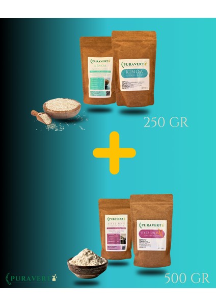 Kinoa 250 gr -Puravert Siyez Unu 500 gr