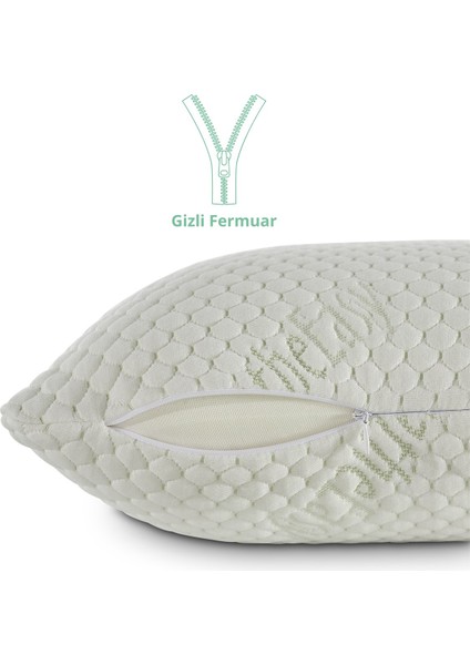 Breathe Easy Mentol Kılıflı Visco Visko Delikli Bütün Yastık 60X40CM 1150GR Omuz/boyun Destekli modelleri