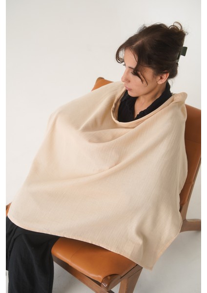 Pamuklu 2 Katlı Müslin Balenli Emzirme Önlüğü 70X100 cm