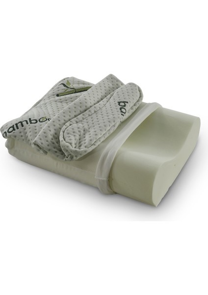 Bambu Kılıflı Medikal, Boyun Destekli Çift Taraflı Ortopedik Visco Visko Yastık 51X41X13-11CM 1350GR fırsatları