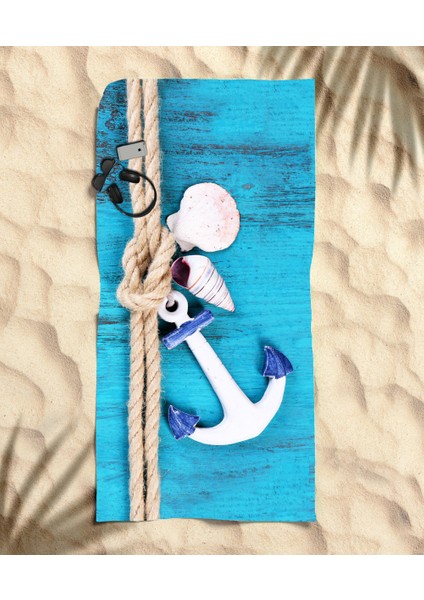 Deniz Çapa Temalı Plaj Havlusu