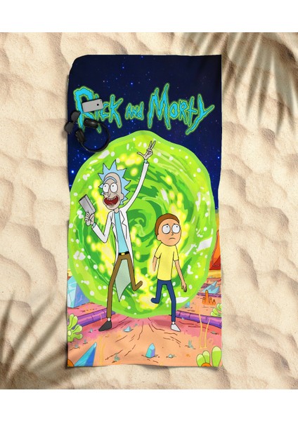 Rick And Morty Dünyası Temalı Plaj Havlusu