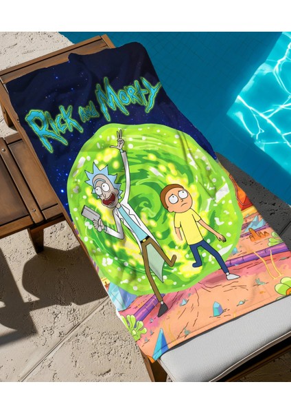 Rick And Morty Dünyası Temalı Plaj Havlusu