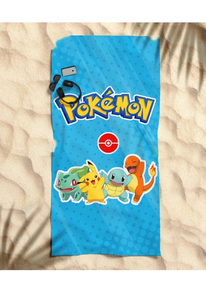 Pokemon Temalı Plaj Havlusu