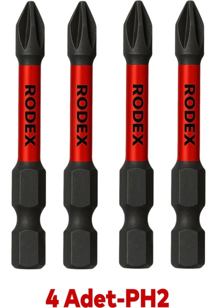 Mıknatıslı Bits Uç Ph2 50 mm Vida Sökme 5 cm Yıldız Matkap Vidalama Ucu S2 Çeliği 4 Adet