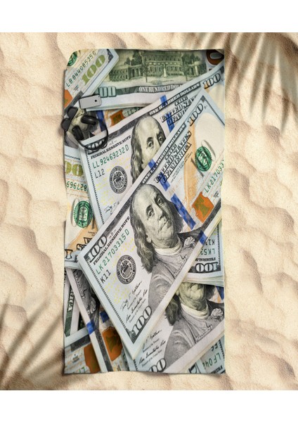 Dolar Temalı Plaj Havlusu