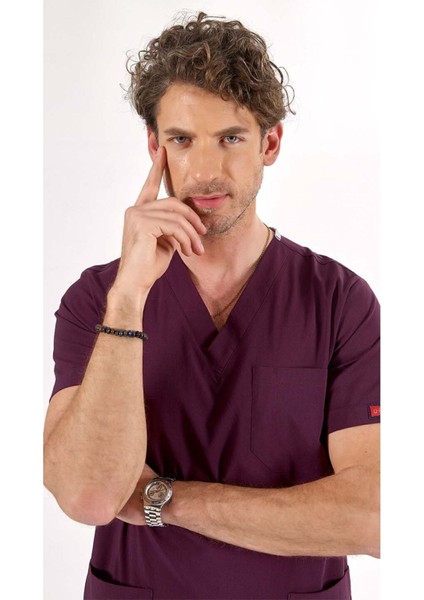 Erkek U-Flex Likralı Scrubs Takım Doktor & Hemşire Forması