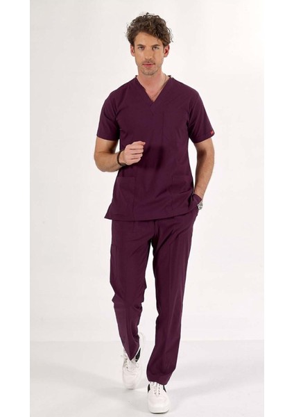 Erkek U-Flex Likralı Scrubs Takım Doktor & Hemşire Forması