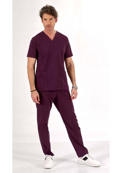 Erkek U-Flex Likralı Scrubs Takım Doktor & Hemşire Forması