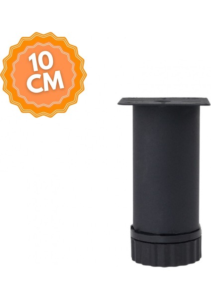 Ayarlanabilir 10 cm Bingolu Siyah Metal Mobilya Ayağı, Lüks Metal Mobilya Ayak, Koltuk, Dolap, Şifonyer Ayak