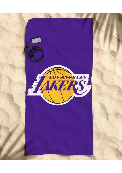 Lakers Temalı Plaj Havlusu