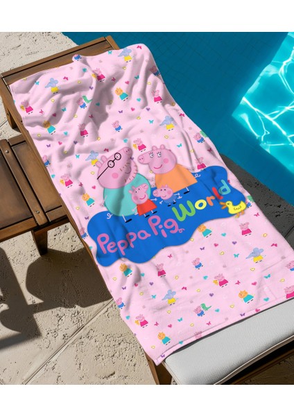 Peppa Pig World Temalı Plaj Havlusu
