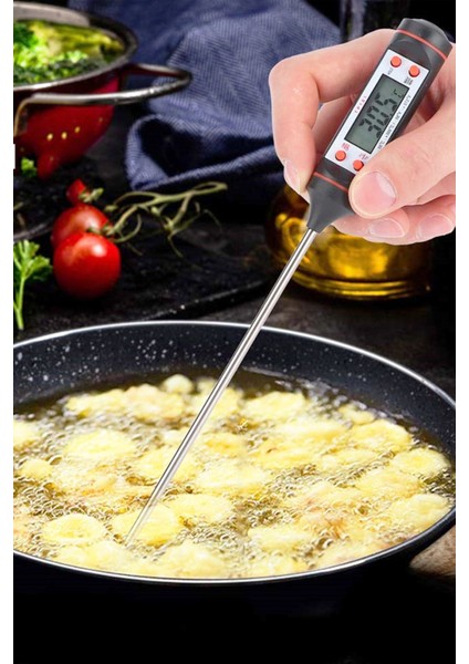Mutfak Termometresi Gıda Sıvı ve Katı Isı Ölçer Sıcak ve Soğuk Ölçer Dijital Ekran Pilli fiyatları
