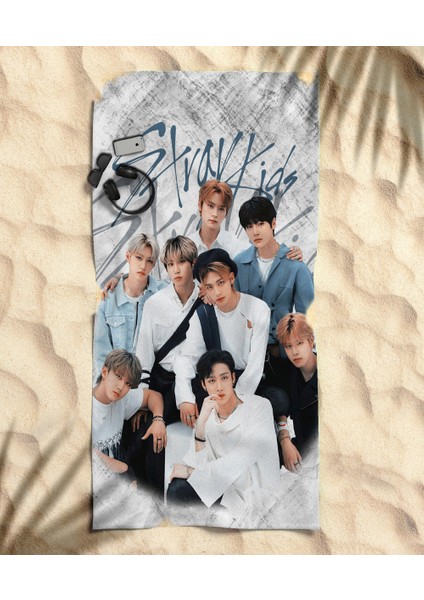 Stray Kids Temalı Plaj Havlusu