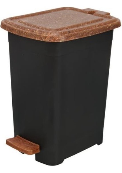 ELF-W343 15 Litre Ahşap Desenli Slim Plastik Pedallı Çöp Kovası Iç Kovasız