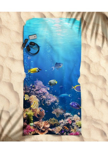 Akvaryum Temalı Plaj Havlusu