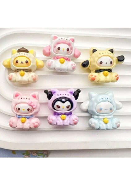 Temalı Mini Figür, My Melody Hello Kitty Süs, Kawai Figür (Karışık 1 Adet)