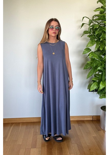 Yeni Sezon Premium Kalite Füme Yazlık Modal Kumaş Cep Detaylı Dökümlü Kolsuz Şık Rahat Basic Elbise fiyatları