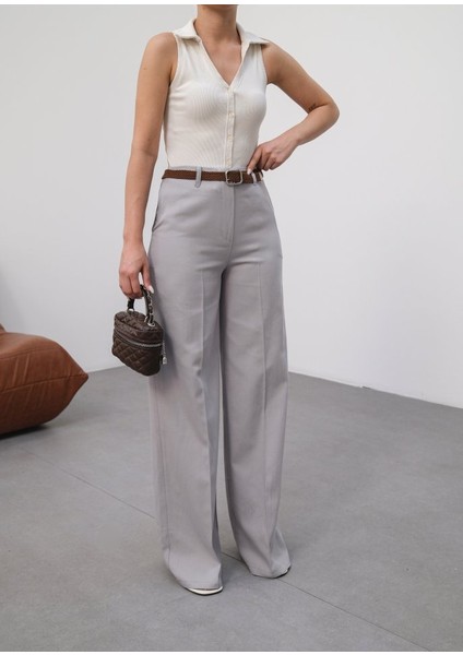 Keten Kemerli̇ ve Dökümlü Palazzo Pantolon (Kemer Dahi̇l) fırsatları