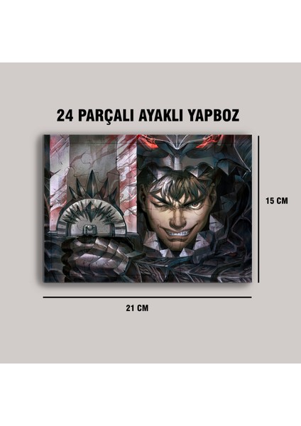 Berserk Guts Çerçeve Puzzle - A5 - 24 Parçalı Ayaklı Yapboz