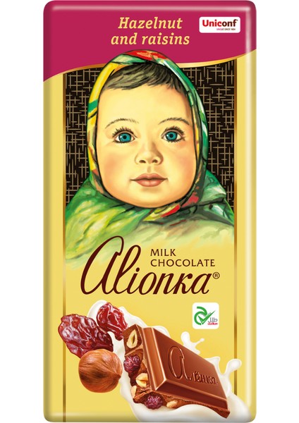 Alionka (Alenka) Milk Chocolate With Hazelnut And Raisins 90G