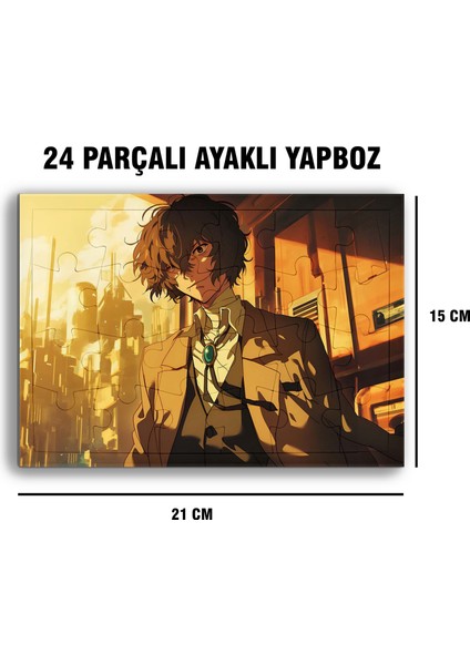 Bungou Stray Dogs Osamu Dazai Çerçeve Puzzle - A5 - 24 Parçalı Ayaklı Yapboz