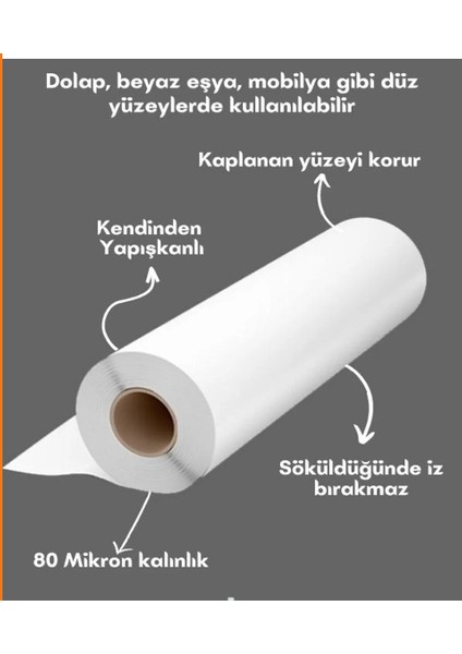 Marketing Parlak Beyaz Dolap Kaplama Folyosu 100CMX1M fırsatları