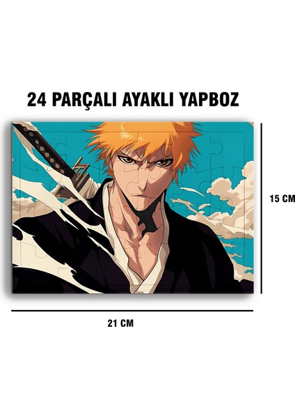 Bleach Ichigo Kurosaki Çerçeve Puzzle - A5 - 24 Parçalı Ayaklı Yapboz