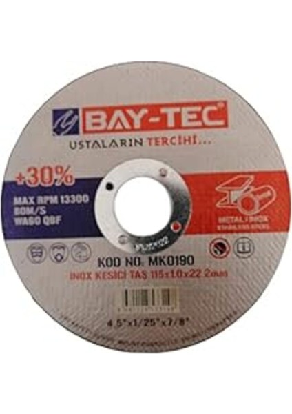 Inox Taş Disk 115X1.0X22.2MM (10 Adet)