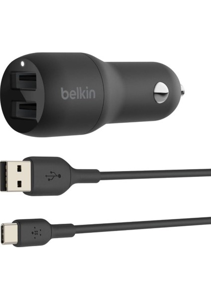 Çift USB Araç Şarj Cihazı 24 W + Usb-C Kablosu (Boost Charge Çift Bağlantı Noktalı Araç Şarjı, 2 Bağlantı Noktalı USB Araç Şarjı) Nintendo Switch Araç Şarjı, iPad Pro Araç Şarjı fiyatları