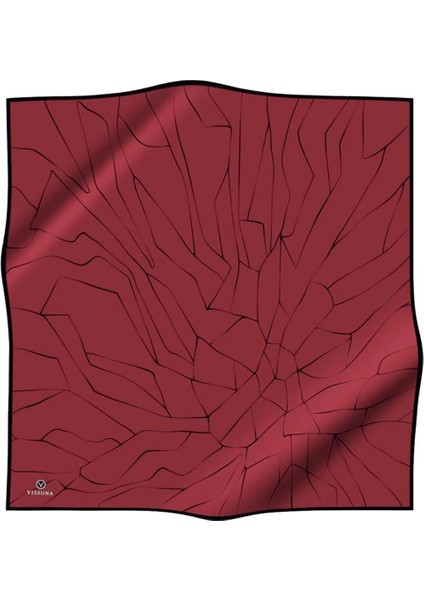 Twill Ipek Eşarp Bordo, Siyah