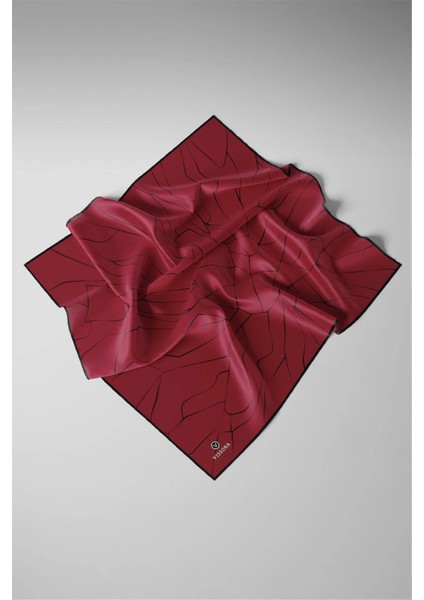 Twill Ipek Eşarp Bordo, Siyah