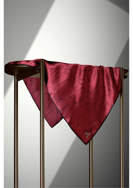 Twill Ipek Eşarp Bordo, Siyah
