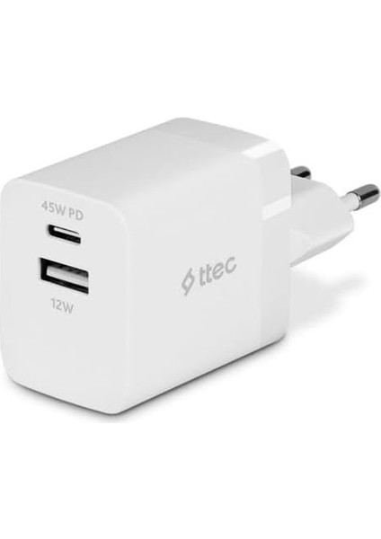 2SCP02B Smartcharger Duo Pd 45W Seyahat Hızlı Şarj Aleti Usb-C+Usb-A