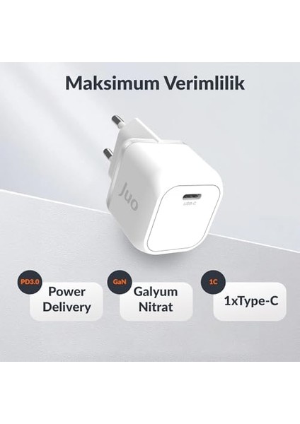 20W Gan Usb-C Şarj Aleti iPhone & iPad & Android Uyumlu Pd Qc4.0 Type-C Hızlı Şarj Cihazı modelleri