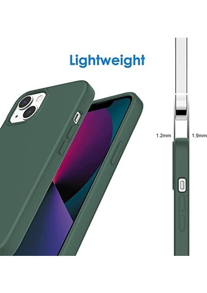 Trend Apple iPhone 14 Kılıf 6.1’ Içi Kadife Lansman Silikon Kılıf Şok Emici Full Kasa Koruma Sağlayan Kılıf - Liquid Silicone Case Compatible With iPhone 14 6.1 Inch Gel Rubber Full Body Protection Cover Case Drop Protection Case Haki Yeşil