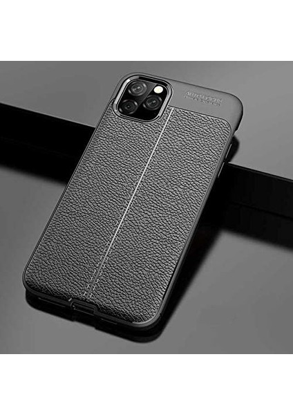 Conners IPHONE 11 Pro 5.8 Inc (Litchi Pattern) Back Cover Kılıf Siyah