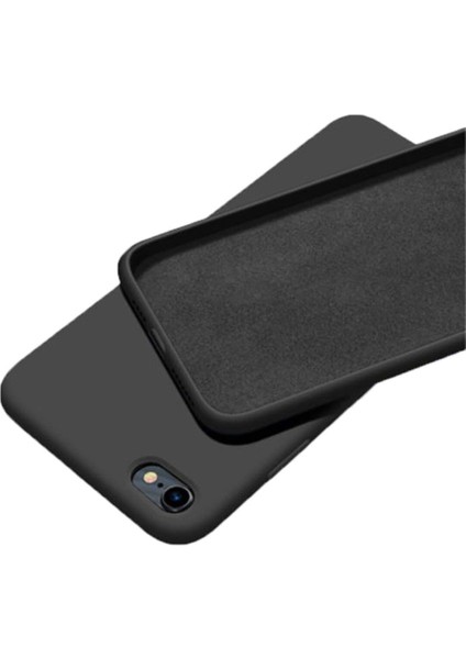 Apple Iphone 7 / 8 Se 2020 Içi Kadife Lansman Silikon Kılıf Şok Emici Full Kasa Koruma Sağlayan Kılıf - Liquid Silicone Case Compatible With iPhone 7 / 8 Gel Rubber Full Body Protection Cover Case Drop Protection Case (Siyah)